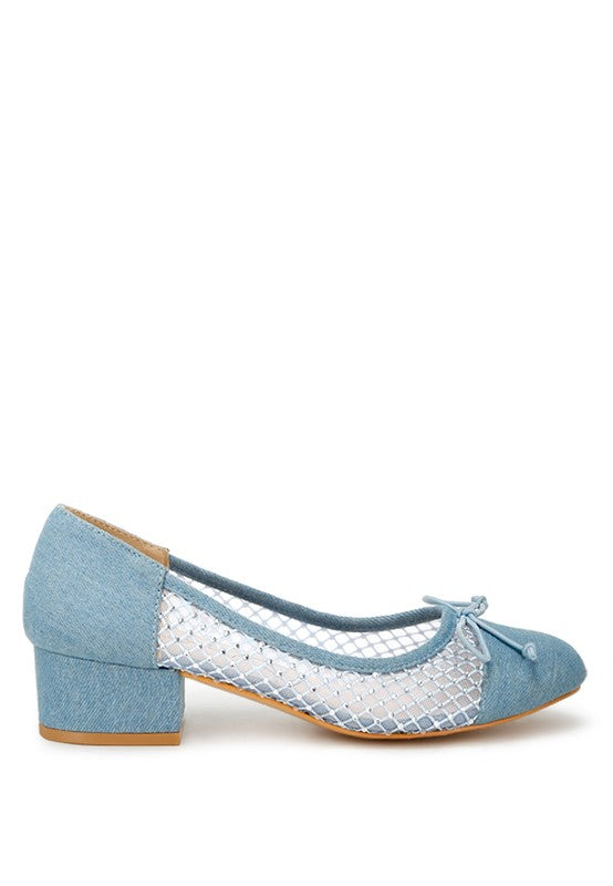 Orami Rhinestone Detail Denim Ballerinas