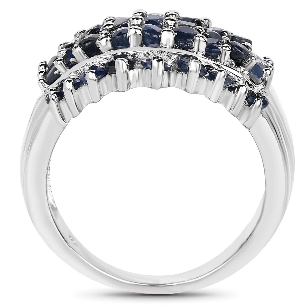 2.70 Carat Genuine Blue Sapphire .925 Sterling Silver Ring