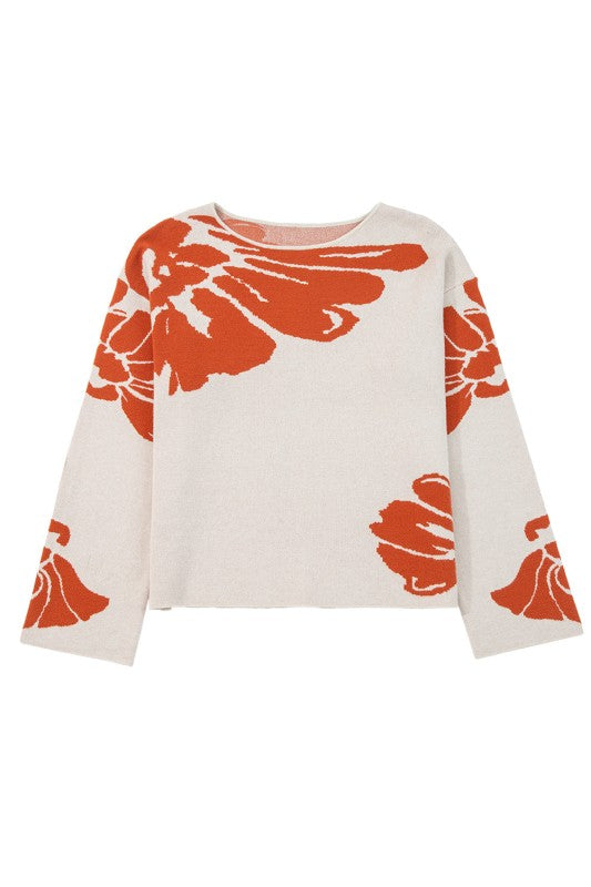 Floral Wide Sleeve Sweater