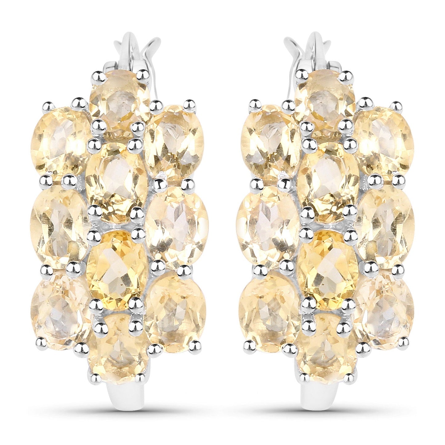 8.32 Carat Genuine Citrine .925 Sterling Silver 3 Piece Jewelry Set (Ring, Earrings, and Pendant w/ Chain)