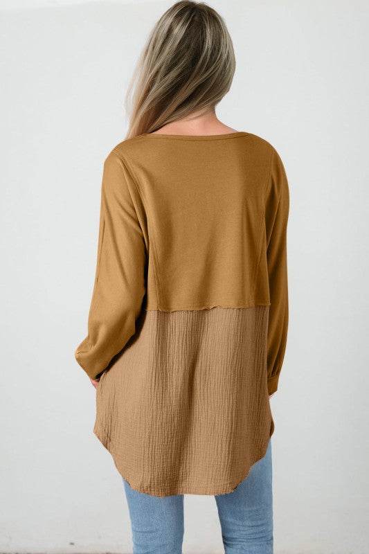 Dahlia Crinkle Splicing Raw Hem High Low Oversized