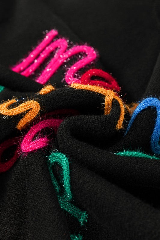 Plus Size Christmas Merry & Bright Tinsel Sweater
