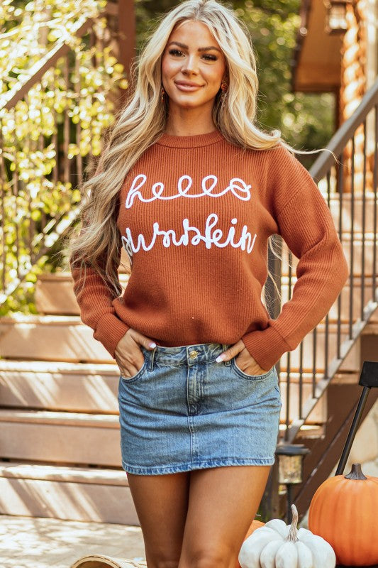 Hello Pumpkin Crewneck Sweater