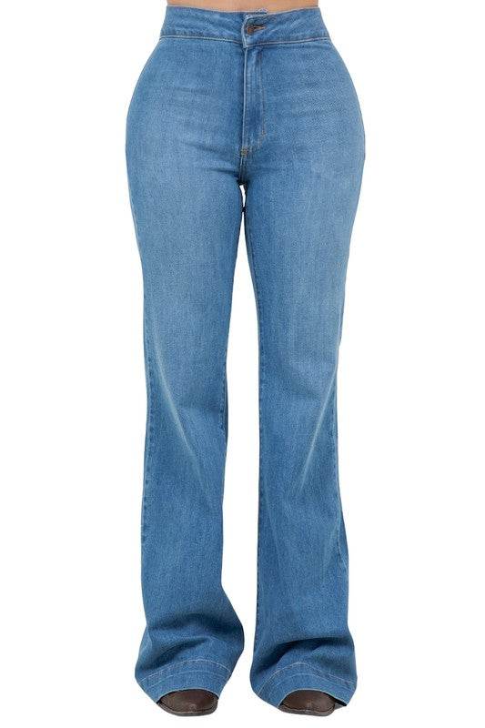Harley Wide Leg Med Blue- Inseam 34
