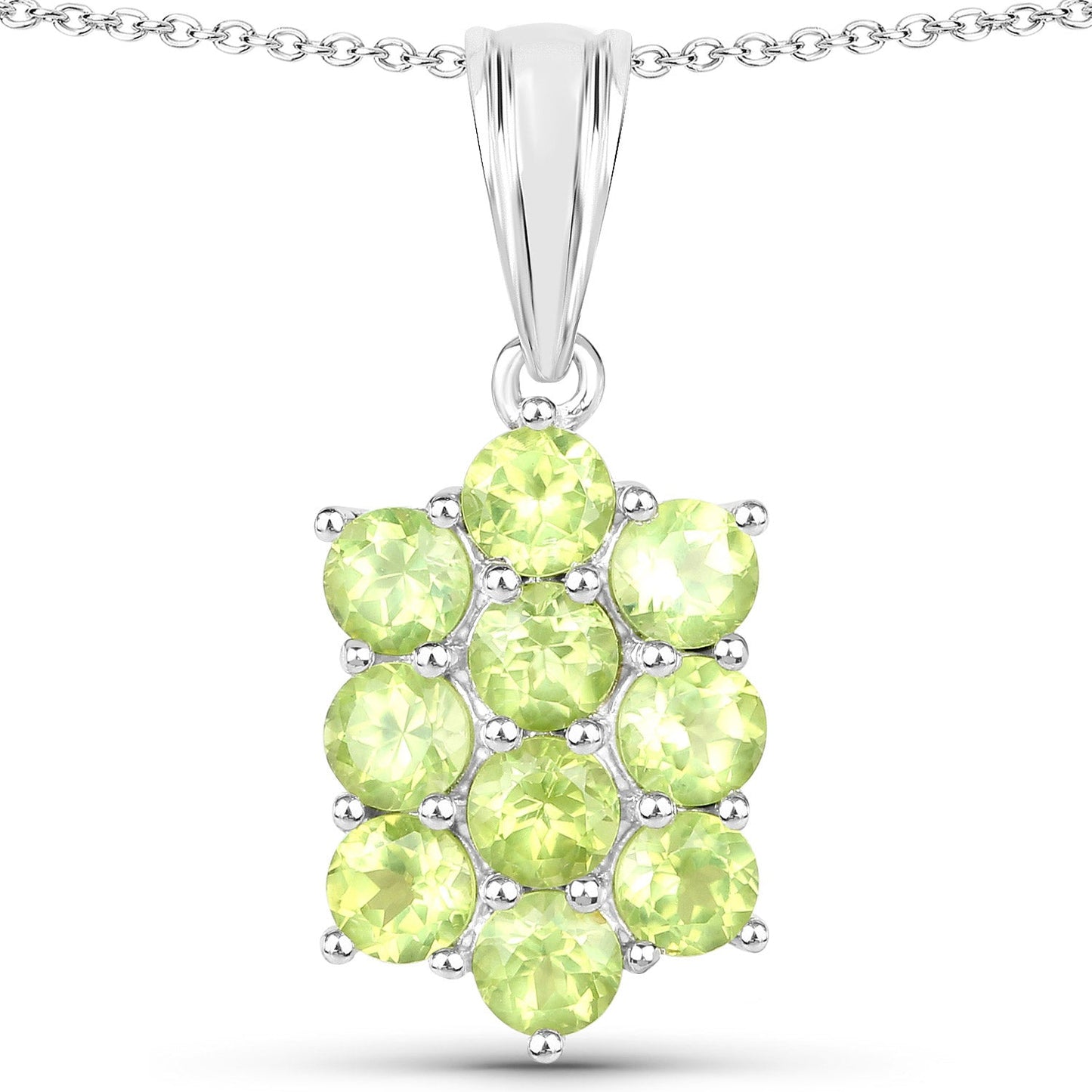 6.80 Carat Genuine Peridot .925 Sterling Silver 3 Piece Jewelry Set (Ring, Earrings, and Pendant w/ Chain)