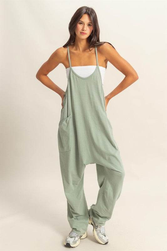 HYFVE Relaxed Fit Mineral Washed Overalls with Pockets
