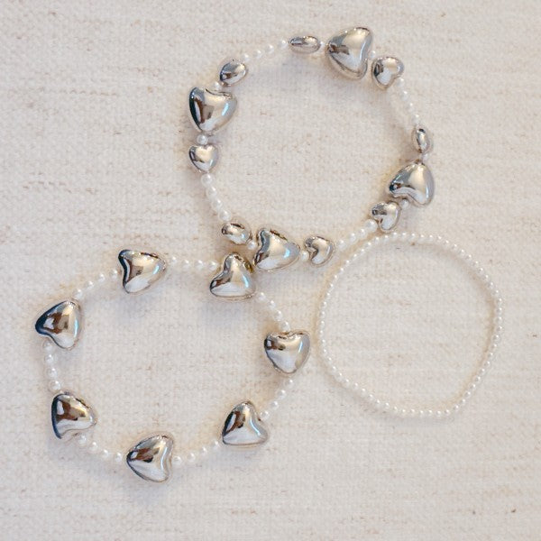 Annie Puffy Hearts Bracelet Set Of 3