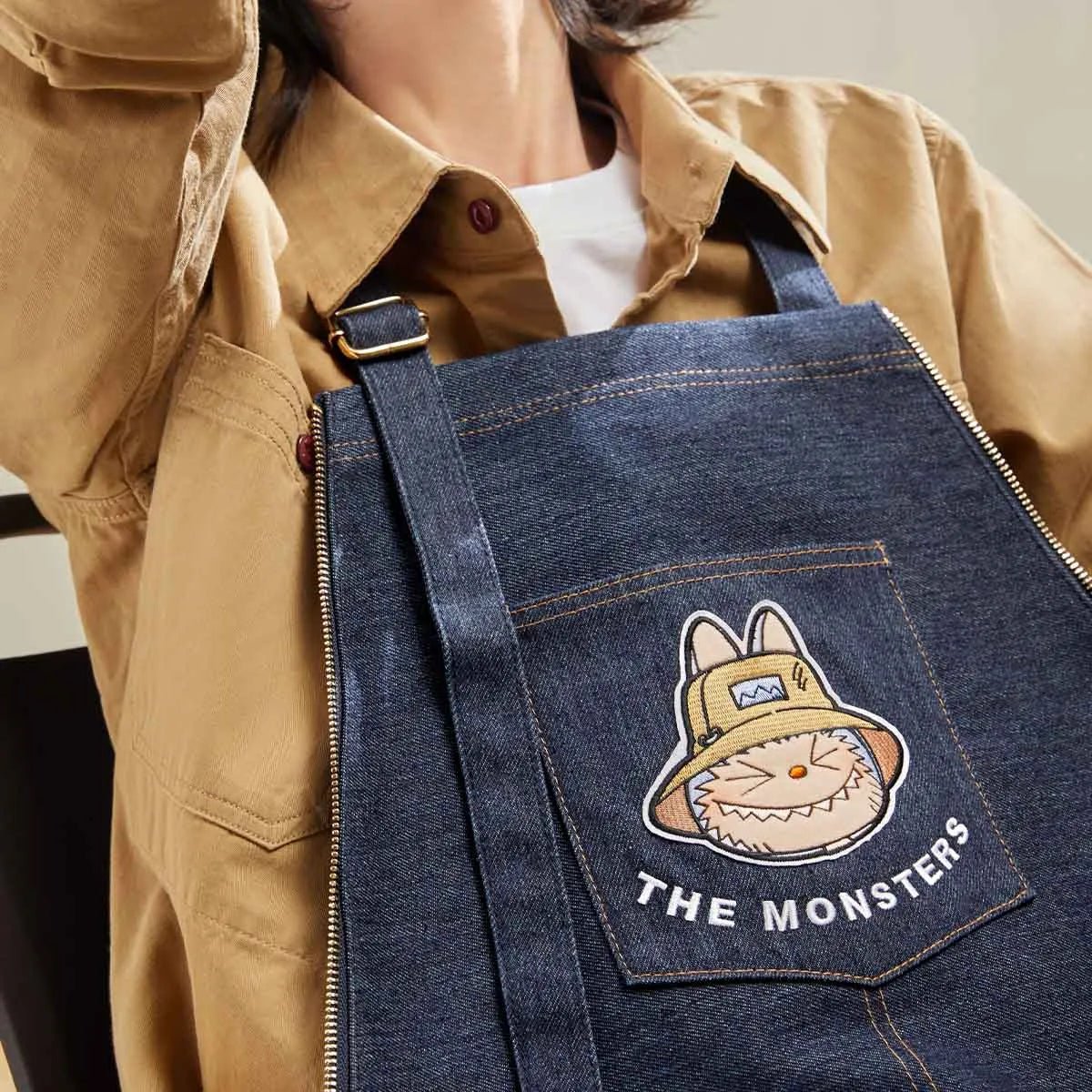 Authentic Labubu THE MONSTERS FALL IN WILD SERIES – DENIM APRON BAG