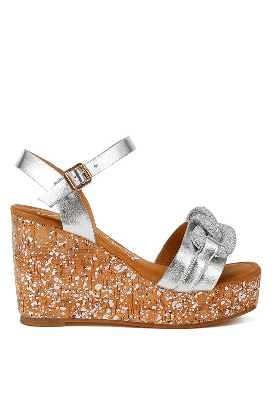 Emelda Chain Link Detail Wedge Sandals