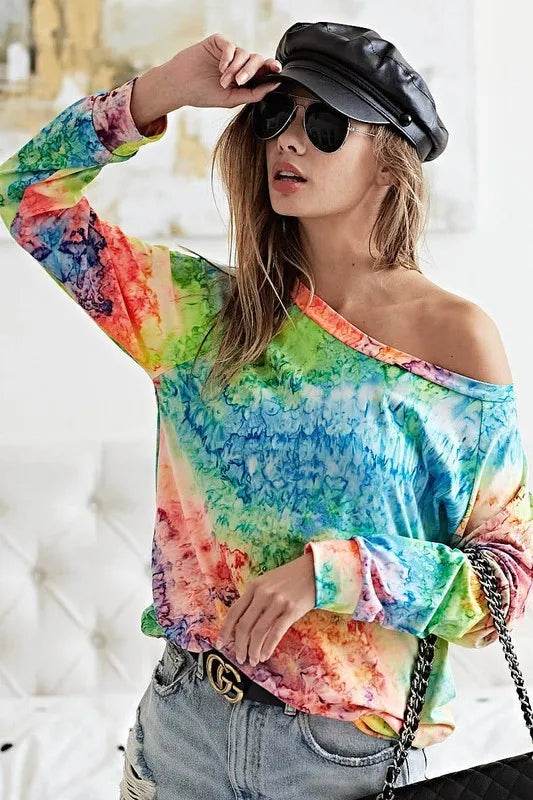 BiBi Tie Dye Soft Knit Jersey T-Shirt