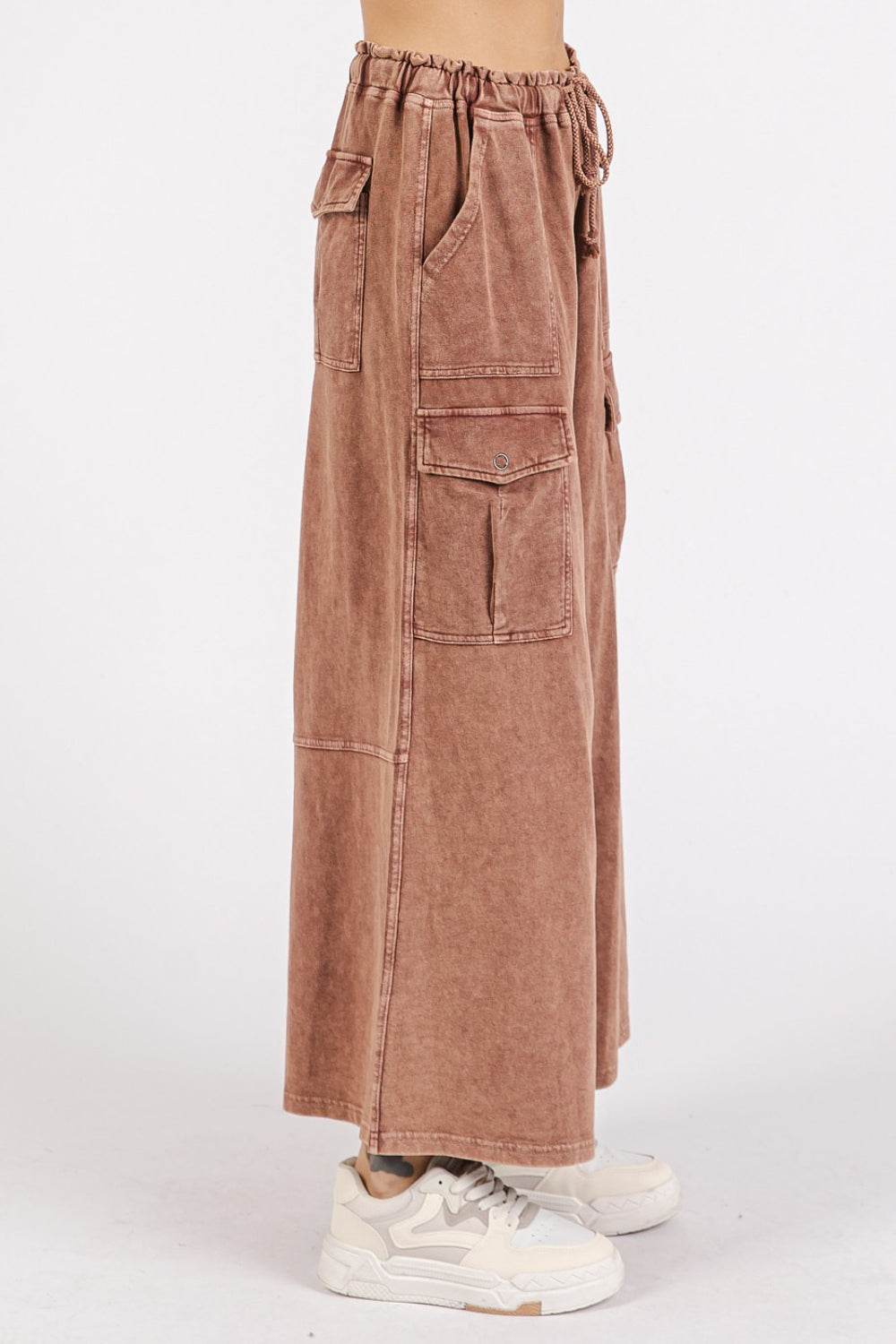 Mittoshop French Terry Cargo Wide Leg Pants