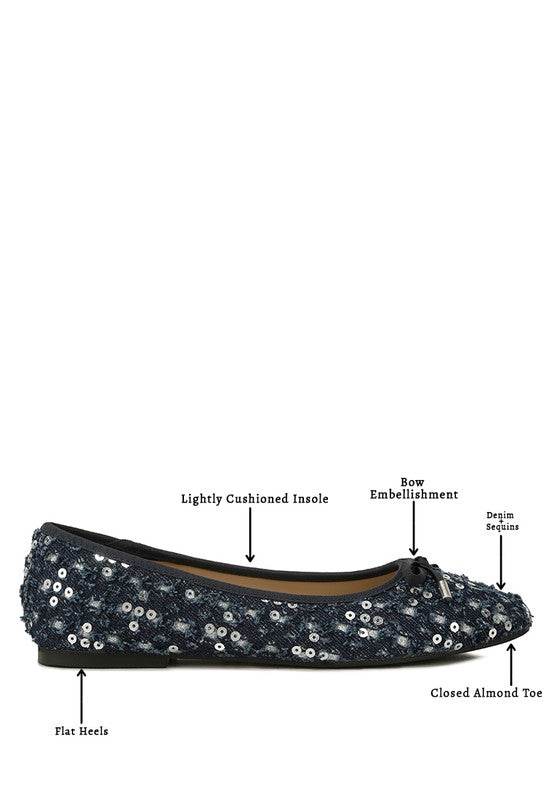 Florent Sequin Flat Bow Ballerinas