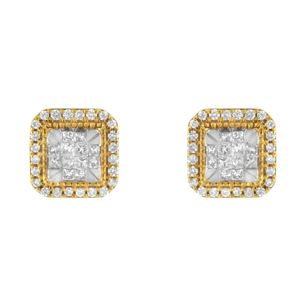10KT Yellow Gold Diamond Stud Earrings (1/2 cttw, H-I Color, SI2-I1 Clarity)