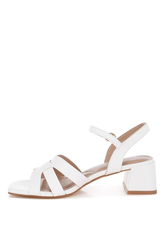 Eliska Strappy Square Toe Block Heels