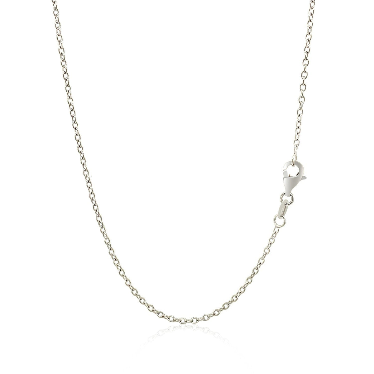 18k White Gold Round Cable Chain 1.5mm