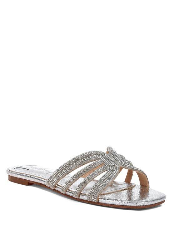 Dindy Rhinestone Cut Out Flats