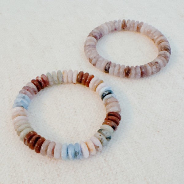 Blush & Earthy Canyon Natural Stone Stretch Bracel