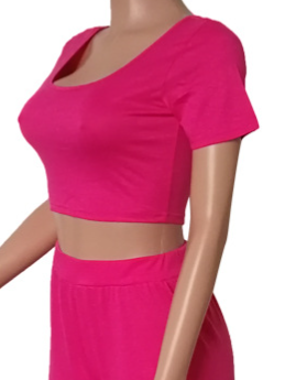 Solid Color Simple Casual Pants Set