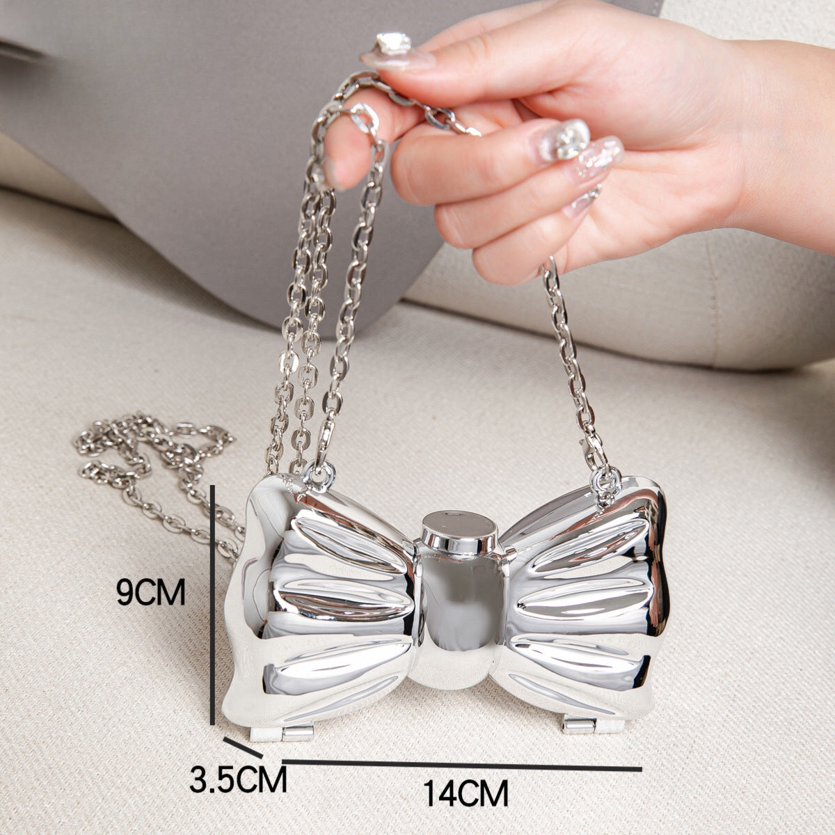 Metallic Mini Lipstick Bag, Girl Chain Butterfly Dinner Purse, Evening Purse, Evening Bags for Women Formal