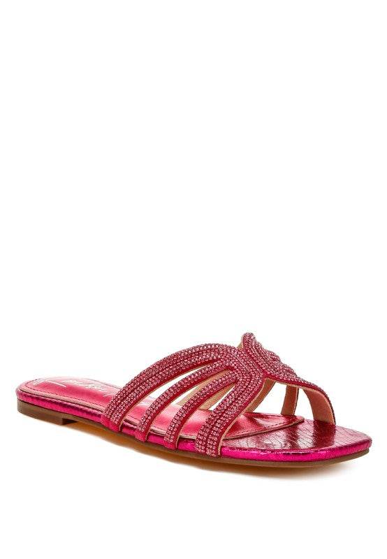 Dindy Rhinestone Cut Out Flats