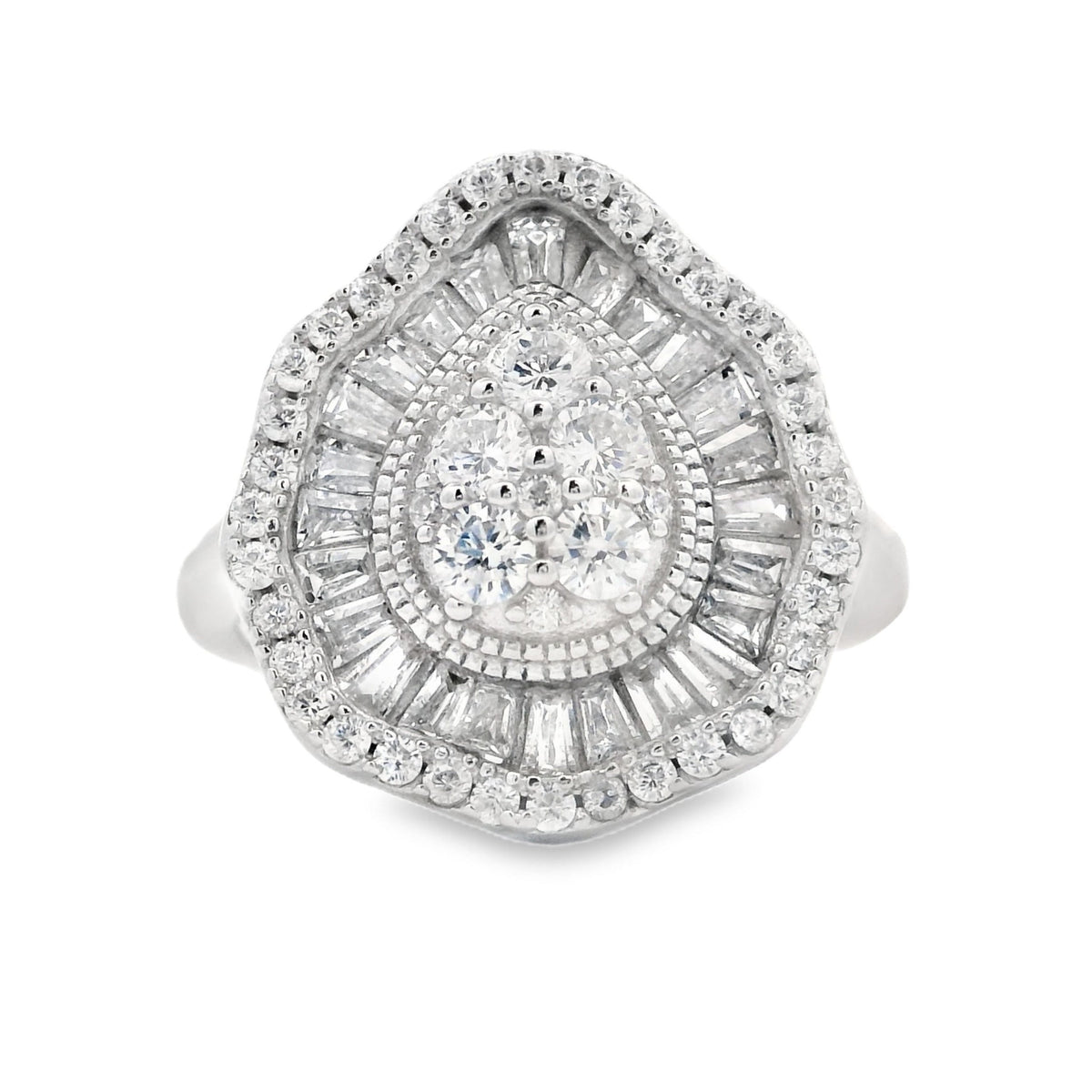Genuine Cubic Zirconia Ring Sterling Silver