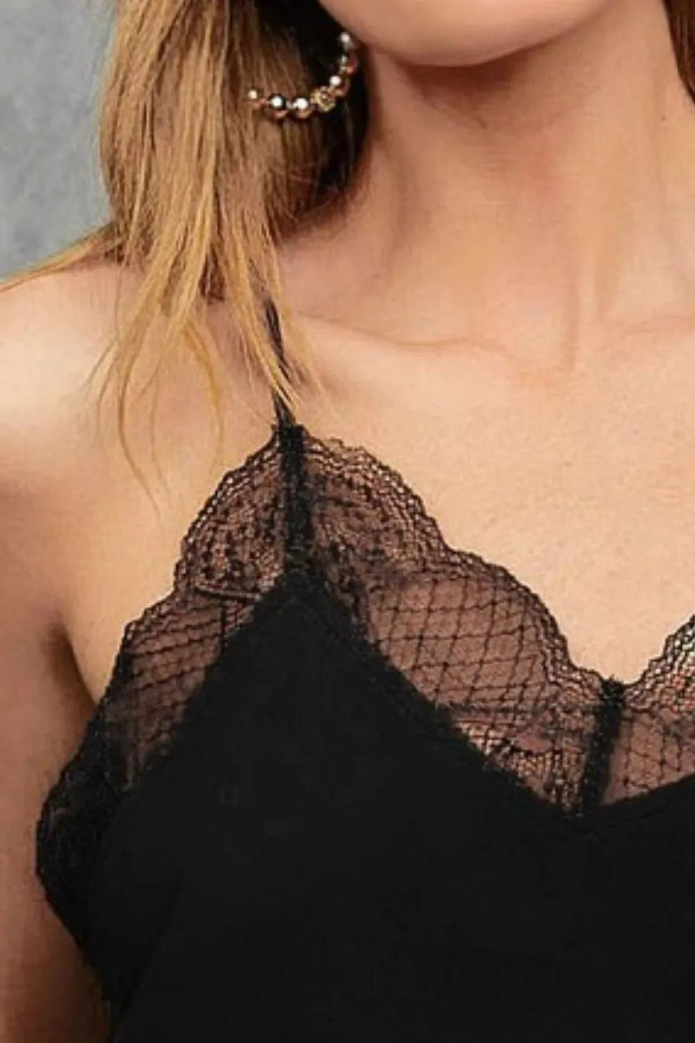 BiBi Lace Cami Solid Tank Top
