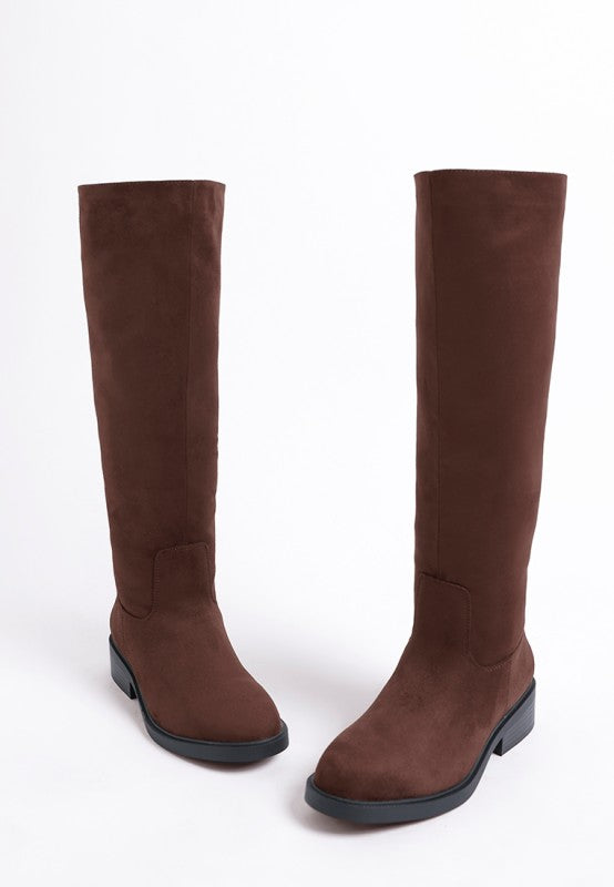 Chiru Round Toe Microfiber Calf Boots