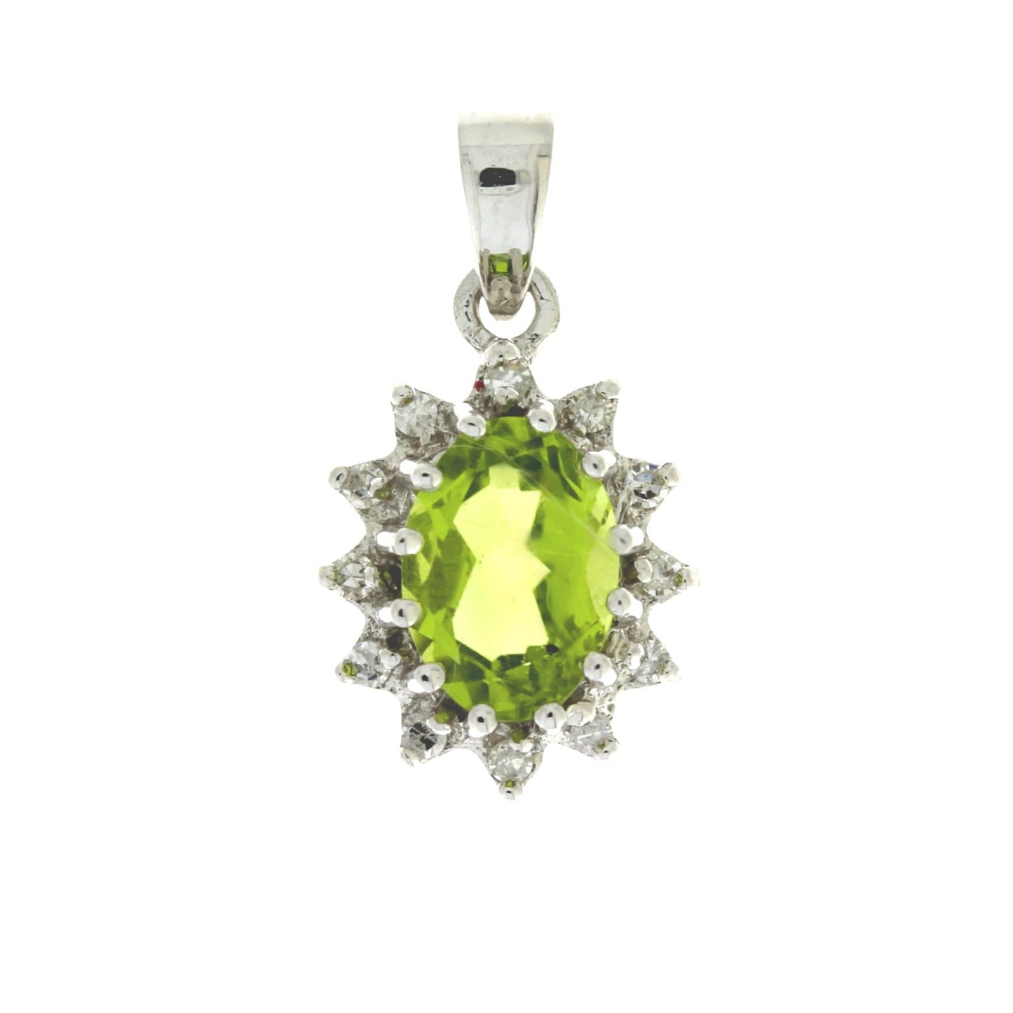 .96ct Peridot Diamond Fashion Pendants 10KT White Gold