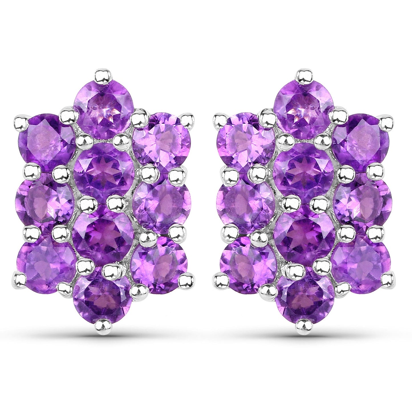 6.80 Carat Genuine Amethyst .925 Sterling Silver 3 Piece Jewelry Set (Ring, Earrings, and Pendant w/ Chain)