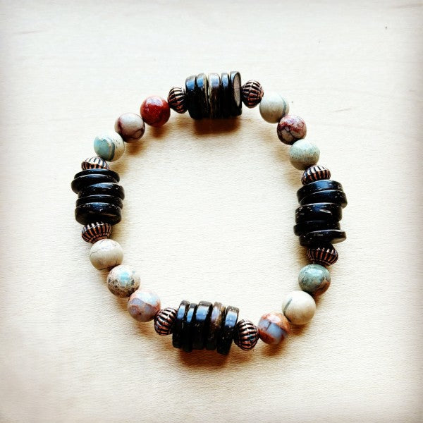 Aqua Terra and Wood Bracelet