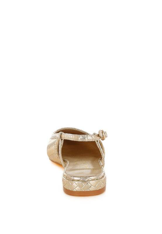 Kurina Metallic Woven Slingback Sandals
