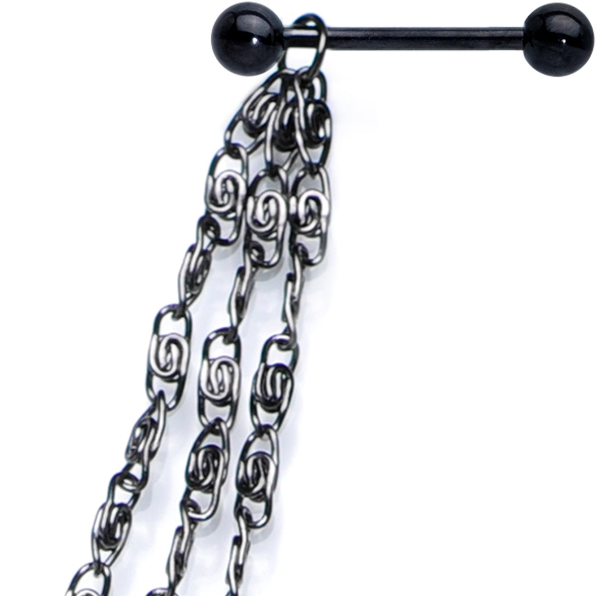 Handcrafted Black Anodized Titanium Swirly Link Dangle Nipple Chain