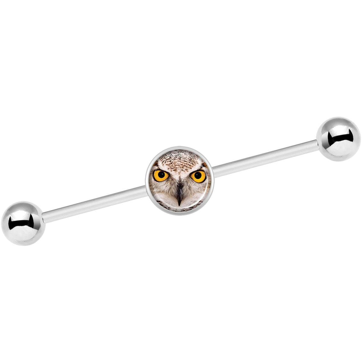 14G Full Color Owl Industrial Barbell 37mm