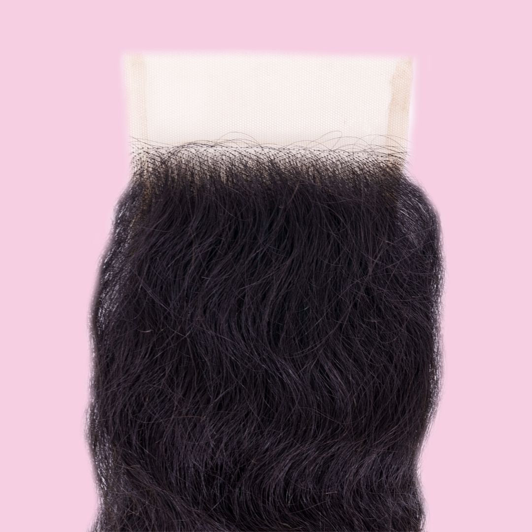 Raw Indian Curly 4x4 Transparent Closure