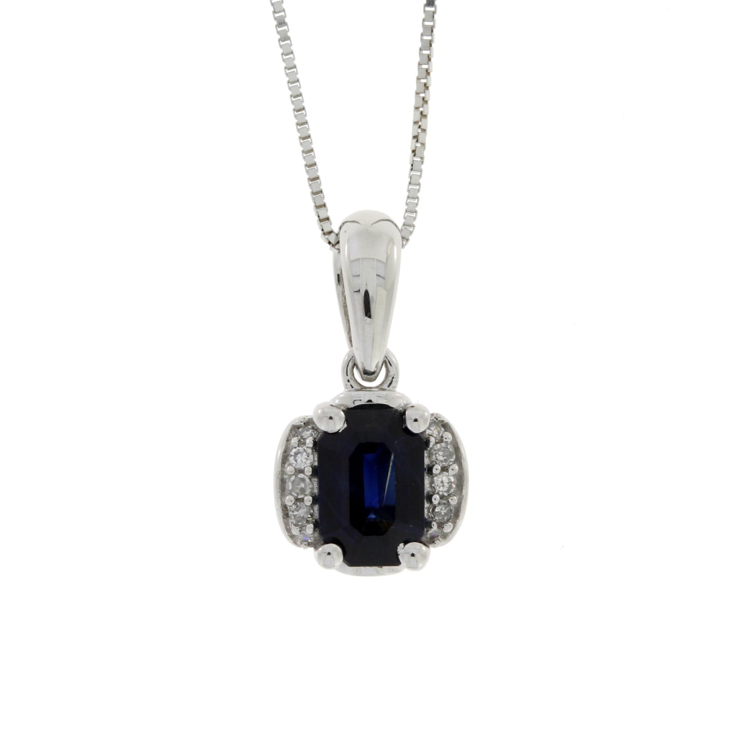 .63ct Sapphire Diamond Fashion Pendants 14KT White Gold