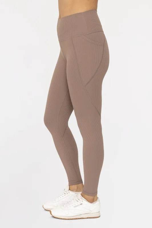 MONO B Soft Ribbed High Waisted Leggings