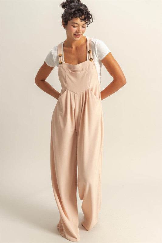 HYFVE Pleated Detail Front Pocket Wide Strap Overalls