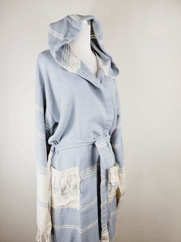 Unisex Robe, Beach or spa Robe with pockets - Sky