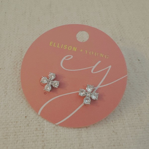 Radiant Sparkle Mini Cross Stud Earrings