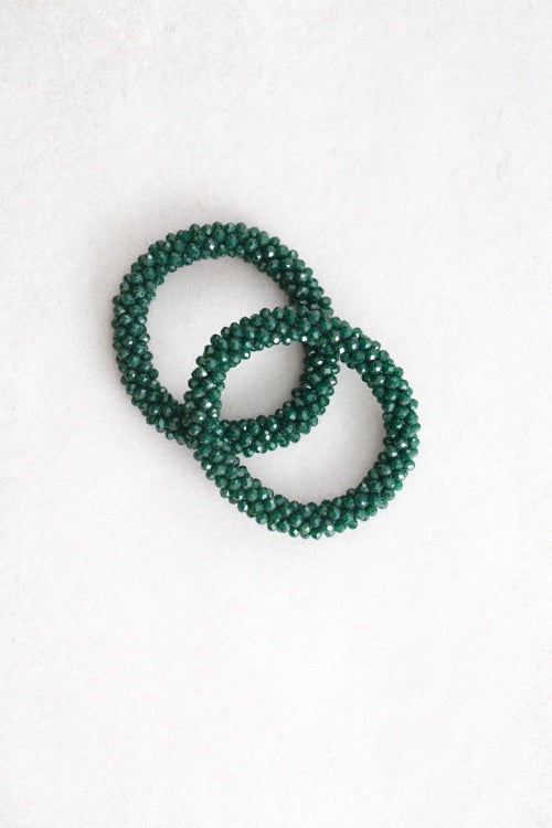 Beaded Rope Bracelet Evergreen
