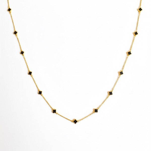 Petite Colored Clover Necklace