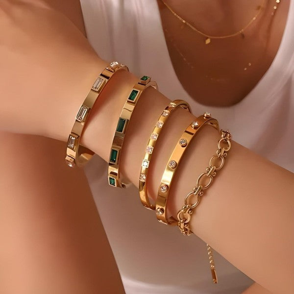 Baguette Gemstone Cuff Bracelet