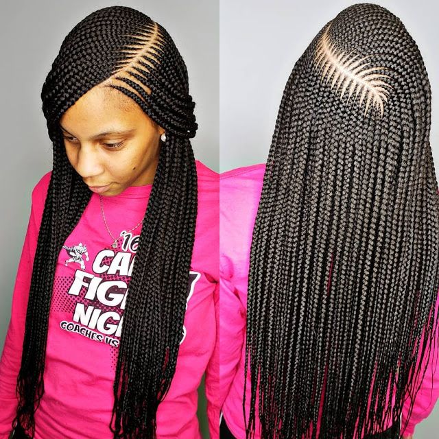 36" Lace Front Cornrow Braided Wig | Synthetic Braids with Baby Hair | Medium Brown | Black Women