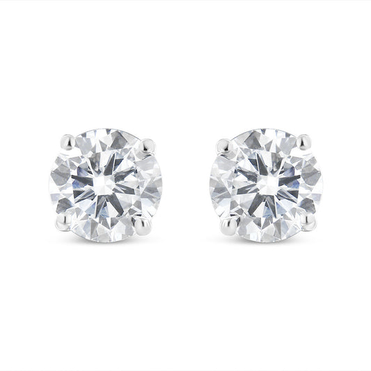 14K White Gold 5/8 Cttw Lab Grown Diamond 4-Prong Classic Stud Earrings (F-G Color, VS2-SI1 Clarity)