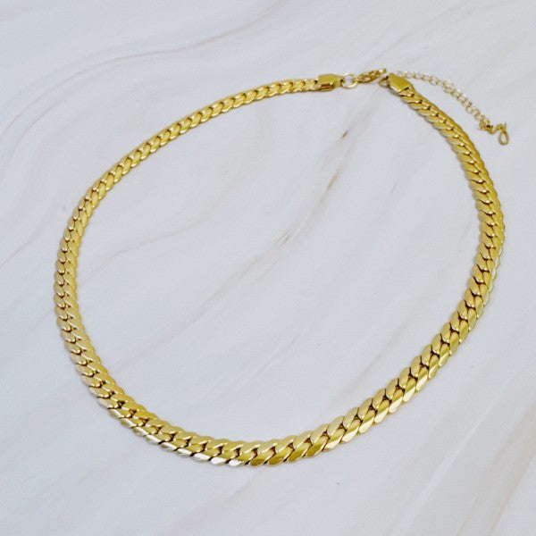 Flat And Bold Chain Necklace