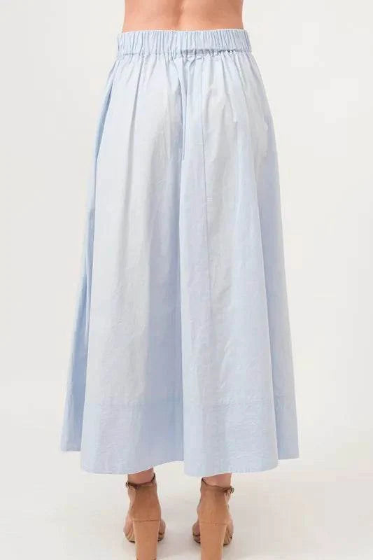 And The Why A-line Flowing Elastic Back Midi Skirt