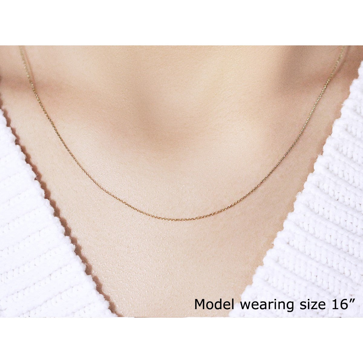 14k Yellow Gold Cable Link Chain 0.5mm