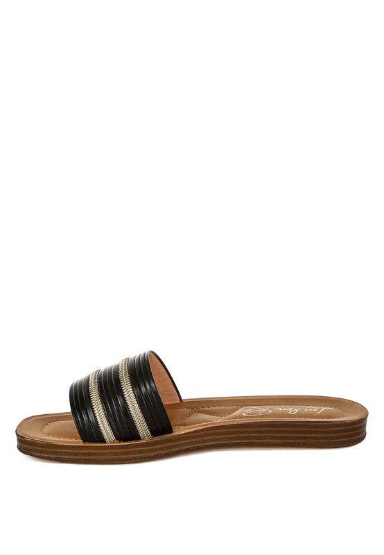 Zosaya Faux Zipper Detail Slip Ons