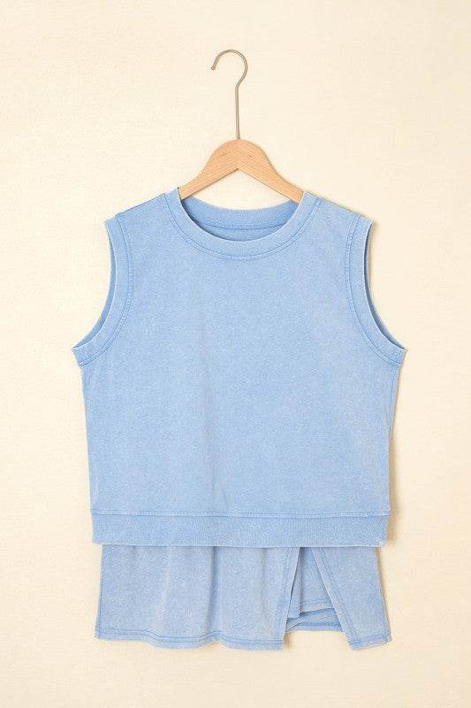 Aria 2 Pieces Mineral Wash Cotton Tank Top Lined S
