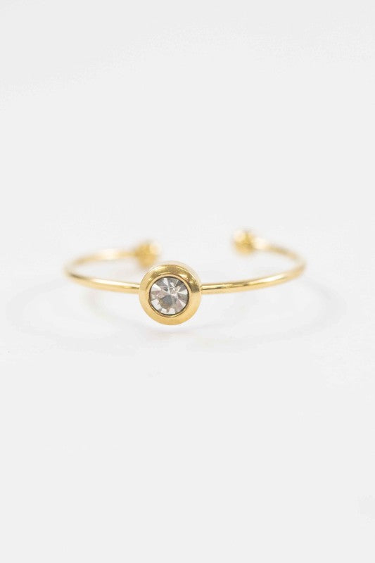 Circle Charm Adjustable Ring | Gold